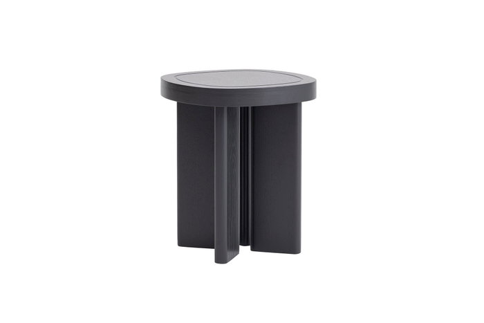 Hanah Home Mesa Auxiliar Gris 42x49x42 cm MDF Patas Madera